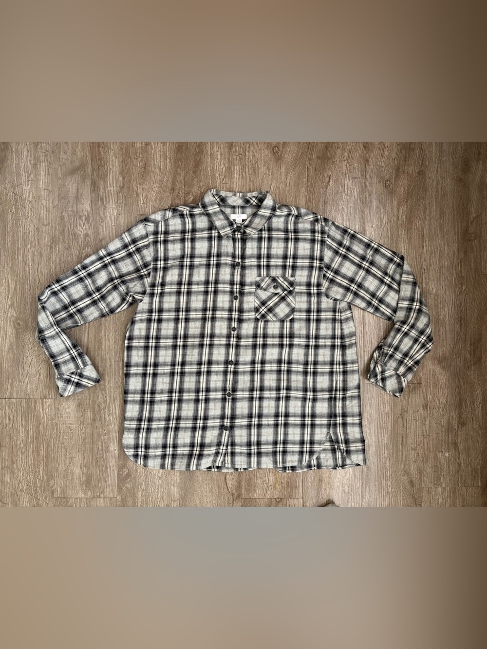 J.Jill Plaid 100% Cotton Flannel Button Down Shirt Women's M Western Cabincore